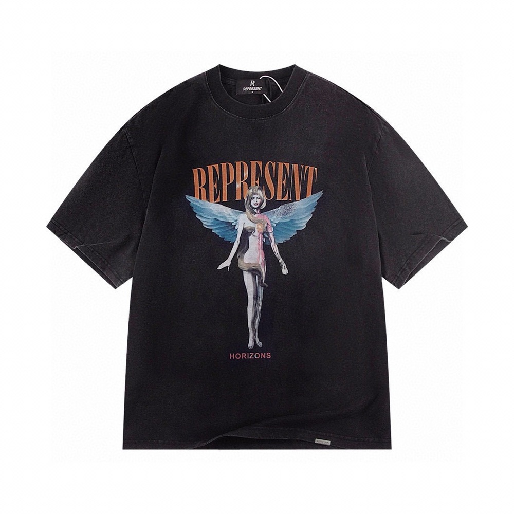 Represent Angel Wings Black Tee - Short Sleeve